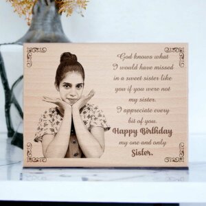 Personalized Engraved Wooden Photo Frame for Siste...