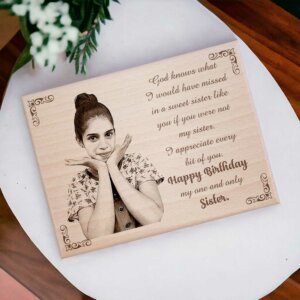 Personalized Engraved Wooden Photo Frame for Siste...