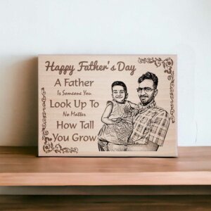 Personalized Engraved Wooden Photo Plaque Gift for Daddy