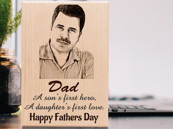 Personalized Engraved Wooden Photo Frame for Father (6x4 Inches ...