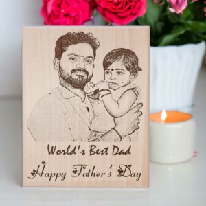 Personalized Wooden Engraved Father’s Day Photo Frame