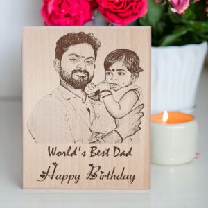 Customized Engraved Wooden Photo Frame For Dad Bir...