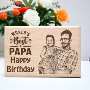 Personalized Engraved Wooden Best Dad Photo Frame