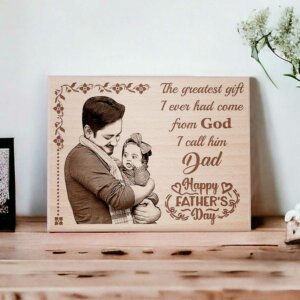 Personalized Engraved Wooden Photo Frame For Fathe...