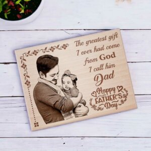 Personalized Engraved Wooden Photo Frame For Fathe...