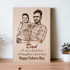 Personalized Wooden Engraved Photo Frame For Father (6×4 Inches)