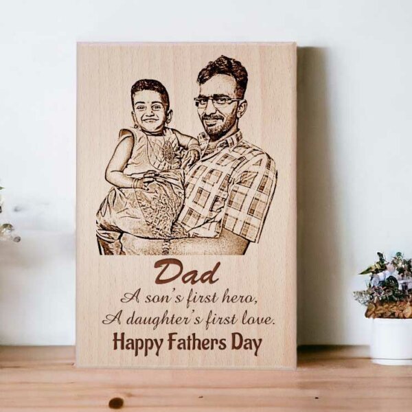 wooden engraved photo