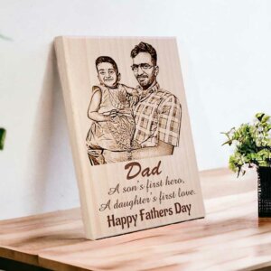 Personalized Wooden Engraved Photo Frame For Fathe...