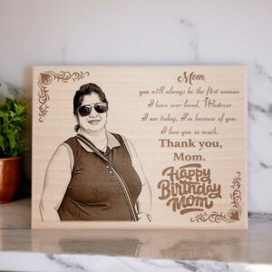 Personalized Wooden Engraved Photo Gift for Mother For her Birthday