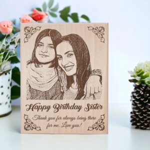 Personalized Engraved Wooden Photo Frame For Sister