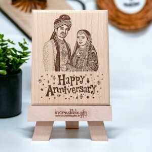 Personalized Engraved Wooden Photo Frame For First Anniversary