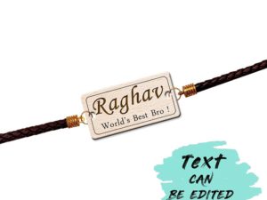 Personalized Bracelet Name Incredible Rakhi for Men with Roli Chawal