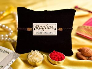 Personalized Bracelet Name Incredible Rakhi for Men with Roli Chawal