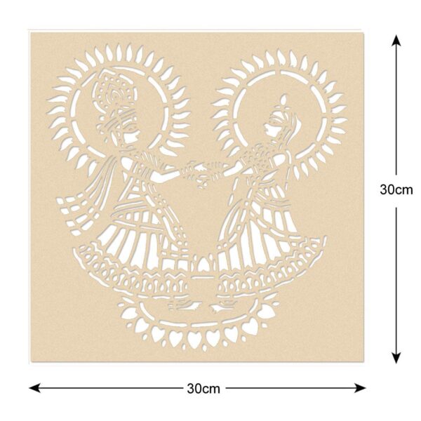 Radha Krishna Stencil Size