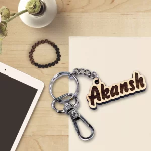 Customized Wooden Engraved Name Keychain