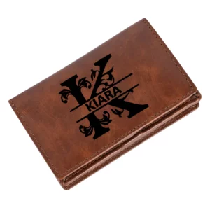 Personalized Name Wallet Gift for Girls or Woman (Brown)