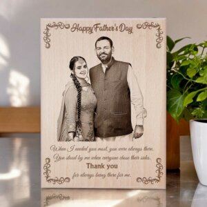 Unique Personalised Engraved Wooden Photo Frame For Father