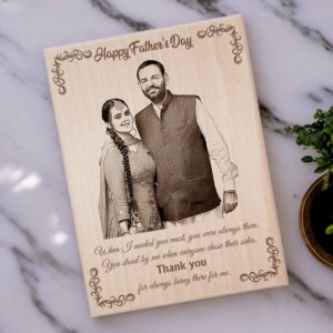 Unique Personalised Engraved Wooden Photo Frame For Father