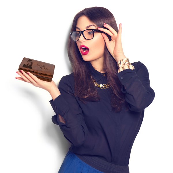 Brown Wallet Model Photo