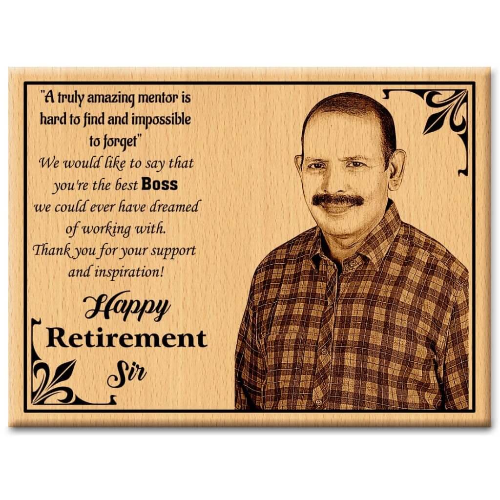 Personalized Engraved Photo Frame Happy Retirement Gift for Sir ...