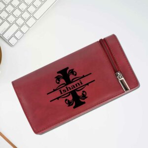 Personalized Name Wallet For Women (Cherry Red)