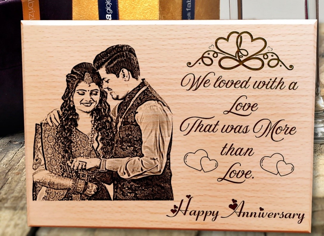 Wooden Engraved Anniversary Photo Frame