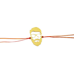 Beard Style Gold Acrylic Fancy Incredible Rakhi