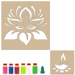 Combo of 2 Rangoli Stencils – Diya and Lotus...