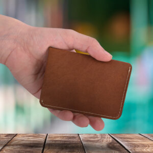 Stylish Vegan Leather Card Holder Wallet (Brown)