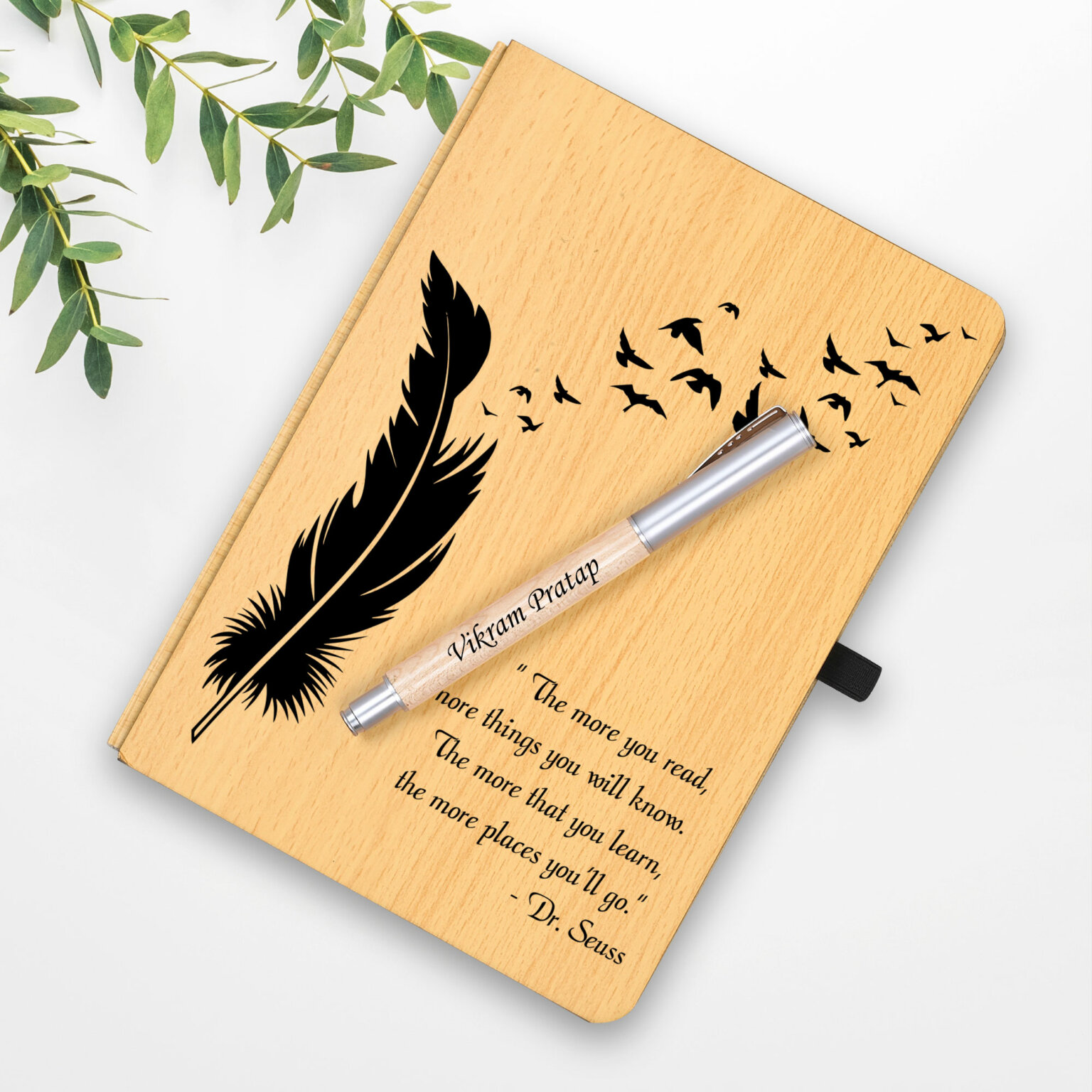 Capture Memories with a Personalized Wooden Diary & Pen Set