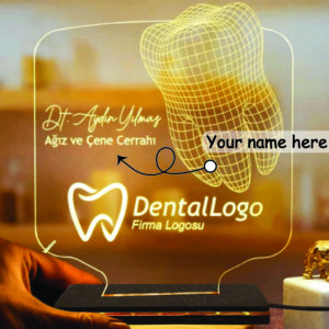 Personalized Name LED Lamp For Dentist Or For Doctor With Logo