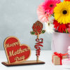 Wooden Mother's Day Rose and Mother Day Heart