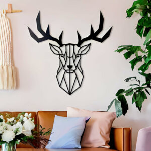 Beautiful Wooden Deer Wall Art Home Decor