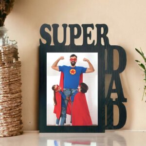 Personalized Super Dad Table Top Photo Frame