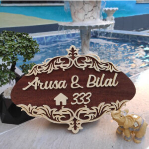 Personalized Wooden Handmade Modern Name Plate For...