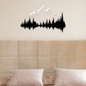 Mountain and Forest Wooden Wall Art Decor for Home Decoration