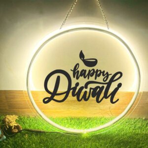 Happy Diwali LED Neon Ring Light for Festive Home ...