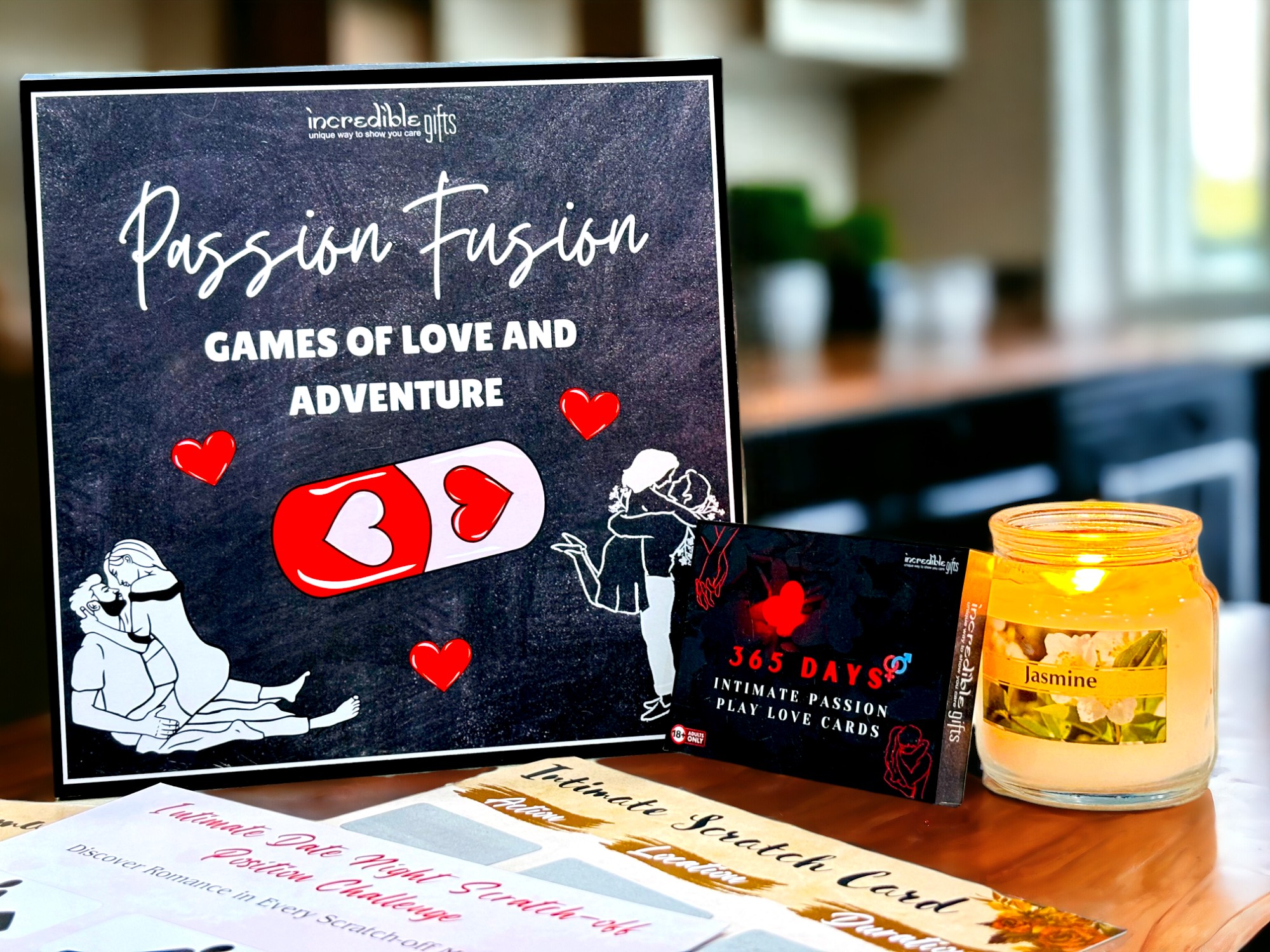 Intimacy Card Games Of Love And Adventure For Couple With Candle -  Incredible Gifts