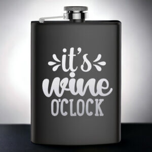 Vintage Wine O Clock Hip Flask