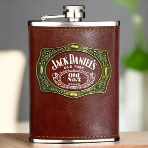 Premium Croc Tan Leather Hip Flask