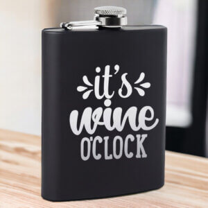 Vintage Wine O Clock Hip Flask