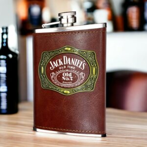 Premium Croc Tan Leather Hip Flask