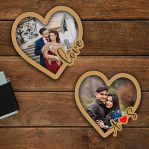 Personalized Heart Shape Couple Photo Fridge Magne...