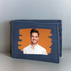 Stylish Personalized Photo Wallet for Men (Blue)