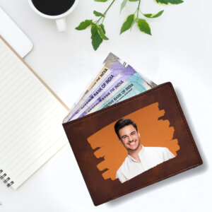 Classic Brown Personalized Photo Wallet for Men