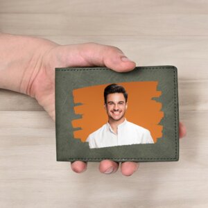 Custom Green Photo Wallet for Men – Personalized Picture Wallet