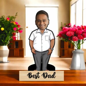 Wooden Personalized Caricature for Dad Customized Gift Idea