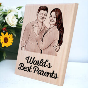 Personalized Engraved Wooden Premium Photo Frame Gift For Parents