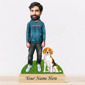 Personalized Pet Caricature for Beagle Pet Lover