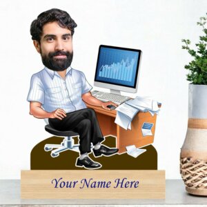 Personalized Caricature For Stock Trader with Cust...